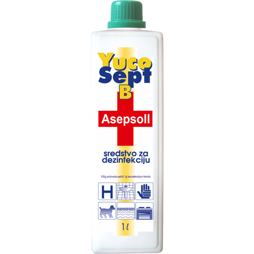 ASEPSOLL yucosept 1.0% koncentrovano tečno sredstvo za dezinfekciju 1 l slika 1
