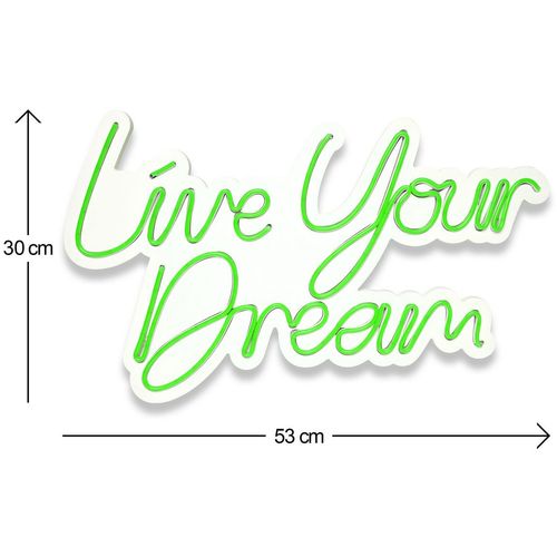 Wallity Ukrasna plastična LED rasvjeta, Live Your Dream - Green slika 12