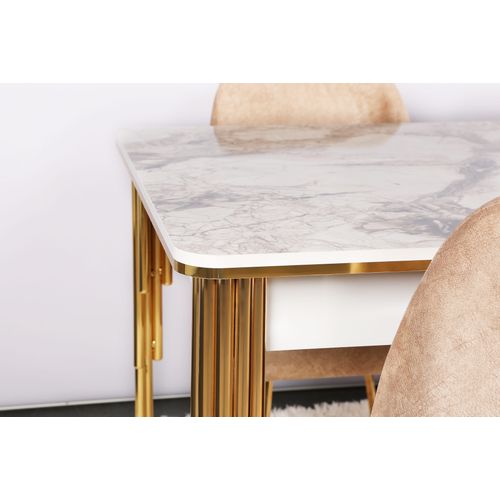 Damla 1102 Gold
White Extendable Dining Table slika 4