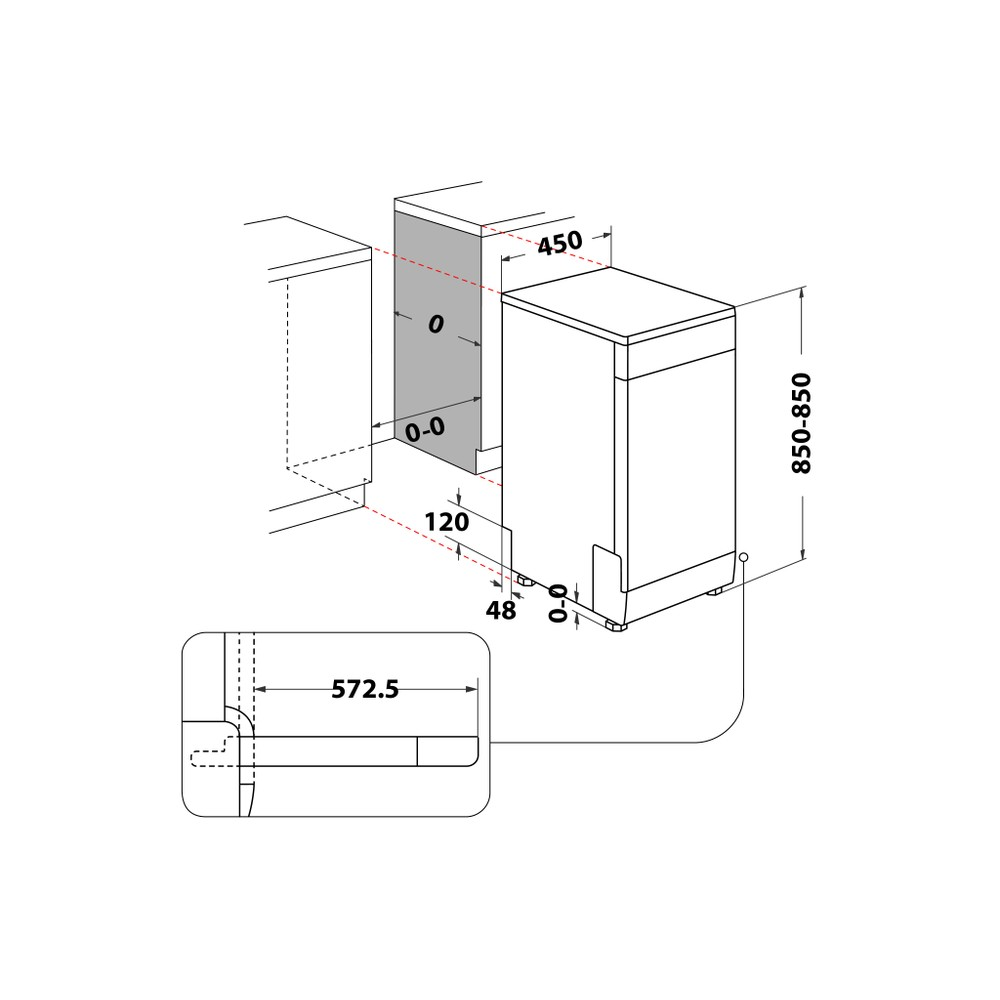 WHIRLPOOL Mašina za pranje suđa WH6FC11BS7A0X / 11 setova, 45 cm slika 6