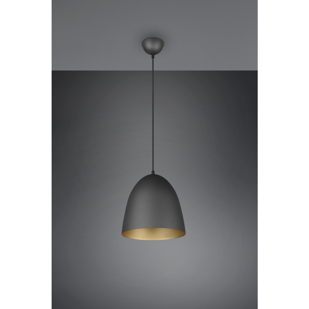 TILDA -VISILICA BLACK-GOLD,1XE27,D25CM slika 4