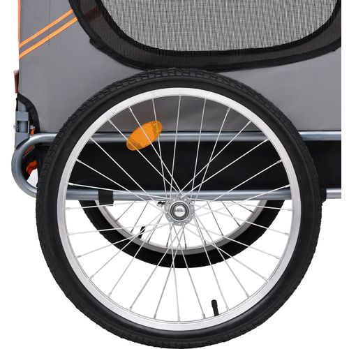 Prikolica za bicikl za psa narančasto-siva slika 24