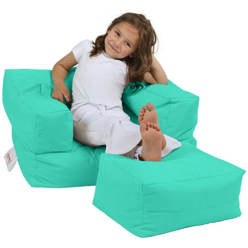 Atelier Del Sofa Vreća za sjedenje, Kids Single Seat Pouffe - Turquoise slika 1