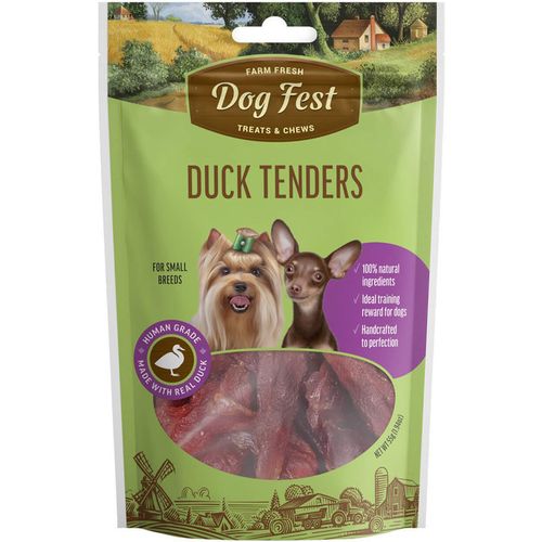 Dog Fest Duck Tenders, Small breed, poslastica za pse malih pasmina s pačetinom, 55 g slika 1