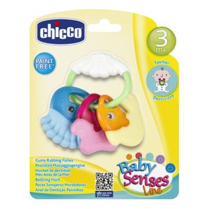 Chicco Zvečka i glodalica za zube Ribice 3m+
