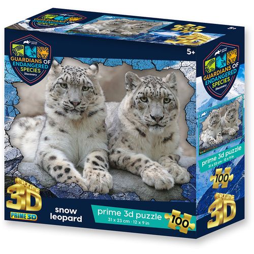 Puzzle 3D - Snježni leopard 100 kom 31x23cm animal planet  slika 1