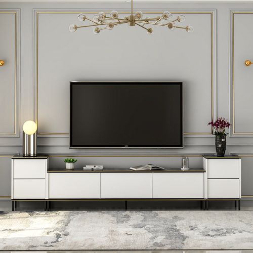 Woody Fashion TV jedinica, Imaj - White, Marble slika 1