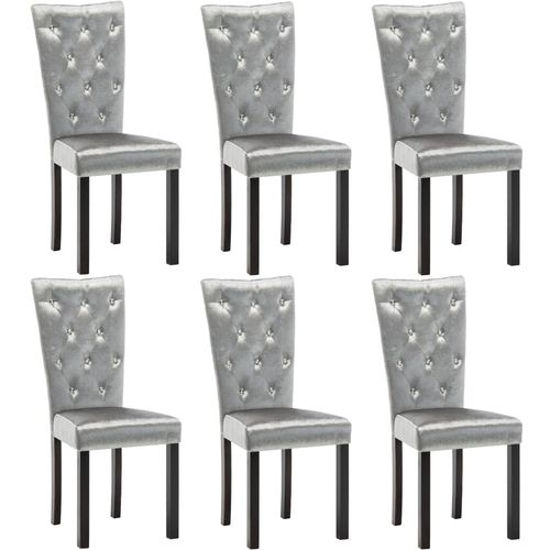 Blagovaonske stolice od baršuna 6 kom srebrne slika 17