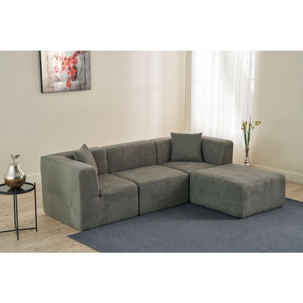 Ugaona Sofa Raks - Siva slika 3