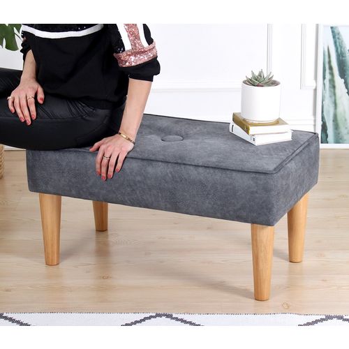 Square - Grey Grey Pouffe slika 3