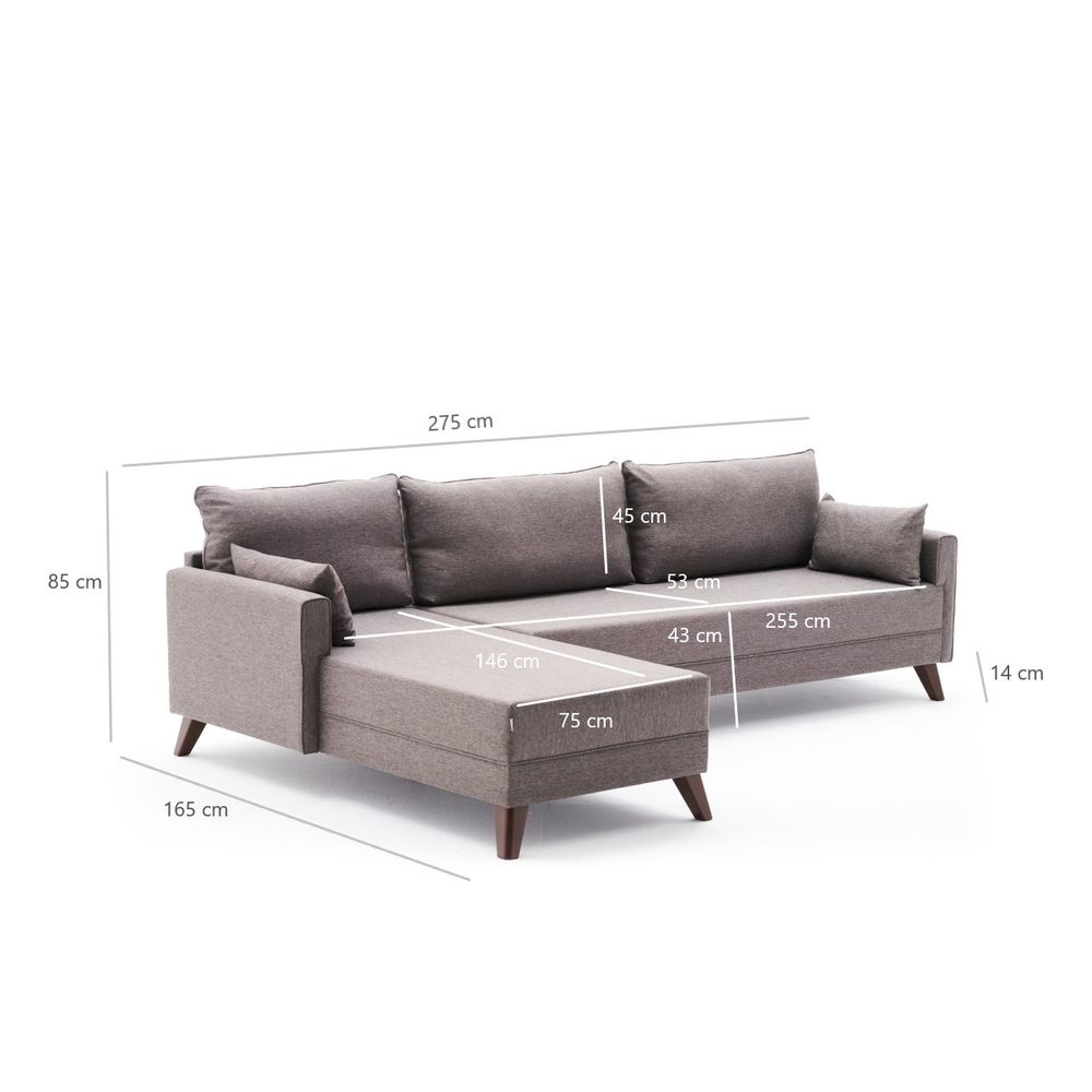 Bella Ugaona Sofa Lijeva - Smeđa slika 8