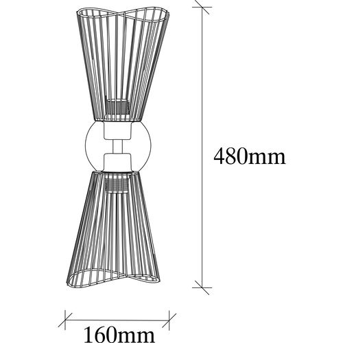 Opviq Zidna lampa ZEYNA, crna, metal, 16 x 16 cm, visina 48 cm, promjer sjenila 16 cm, visina 20 cm, 2 x E27 40 W, Zeyno - 3295 slika 3