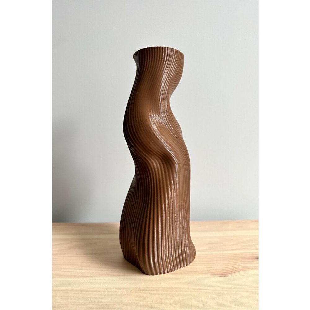 Decorative vase Wave, colour: brown slika 3