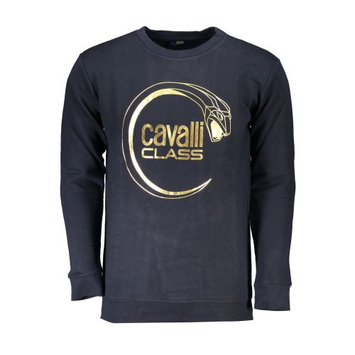 CAVALLI CLASS MEN'S BLUE ZIPLESS SWEATSHIRT slika 1