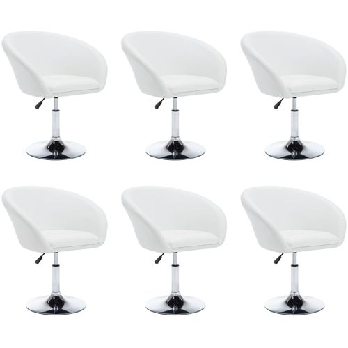Okretne blagovaonske stolice od umjetne kože 6 kom bijele slika 33