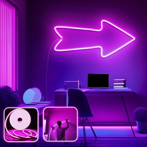 Opviq Dekorativna zidna led rasvjeta Arrow - Large - Pink slika 1