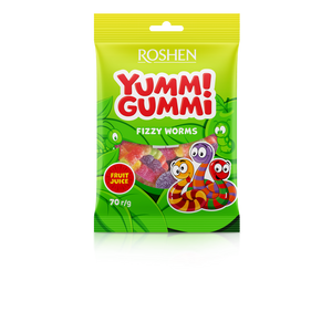 Roshen Yummi Gummi gumeni bomboni fizzy worms 70g