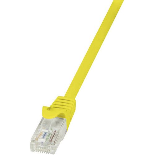 LogiLink CP2037U RJ45 mrežni kabel, Patch kabel cat 6 U/UTP 1.00 m žuta sa zaštitom za nosić 1 St. slika 1