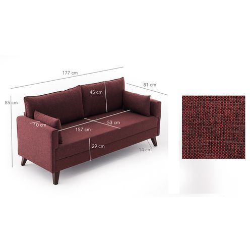 Bella Sofa For 2 Pr - Claret Red Claret Red 2-Seat Sofa slika 7