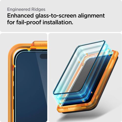 Spigen - Glas.tR Align Master (2 kom) za iPhone 15 - crno slika 5