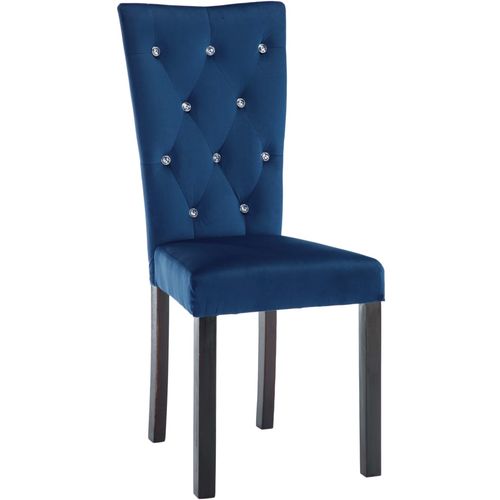Blagovaonske stolice od baršuna 4 kom tamno plave slika 4