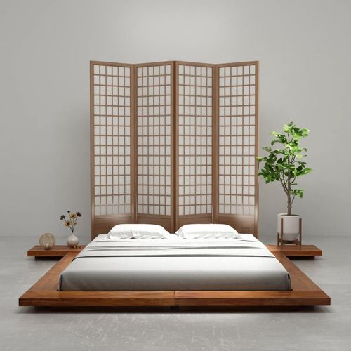 Okvir za futon krevet u japanskom stilu od masivnog drva 160 x 200 cm slika 21