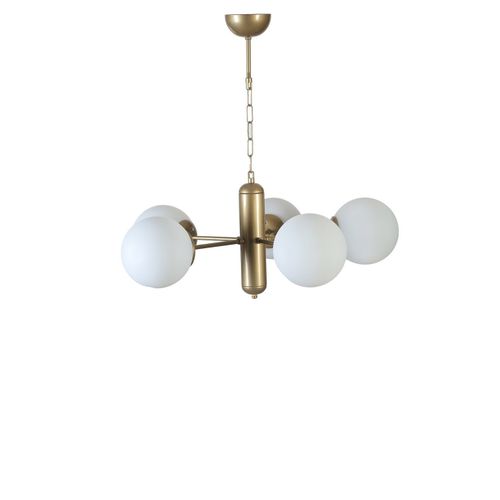 Bankok 5 Li Eskitme Beyaz Camlı Avize White
Gold Chandelier slika 3