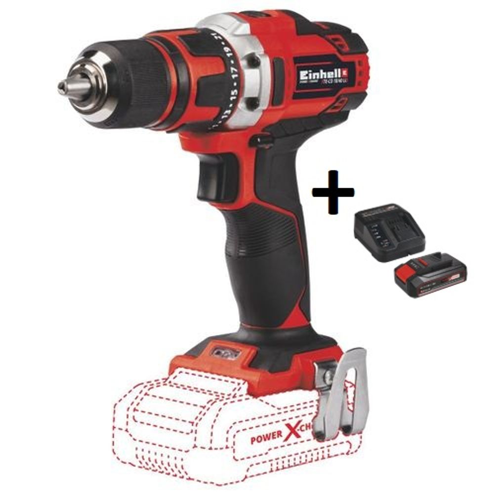 Einhell Akumulatorska bušilica TE-CD 18/40 Li-Solo + Baterija 2.5 Ah i punjač slika 1