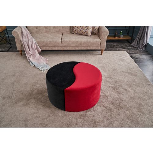 Atelier Del Sofa Tabure, Crno Crvena, Alis Puf - Red, Black slika 3