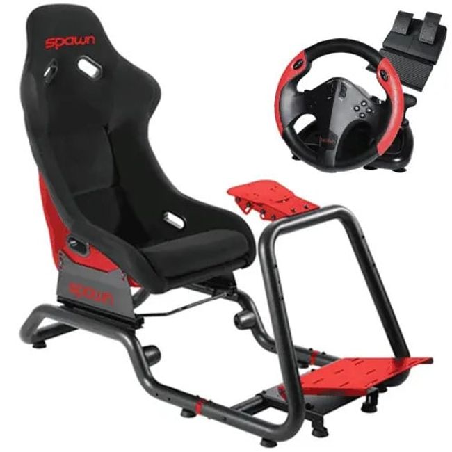 Racing Simulator Cockpit + Momentum Racing Wheel (PC, PS3, PS4, XONE, Switch)