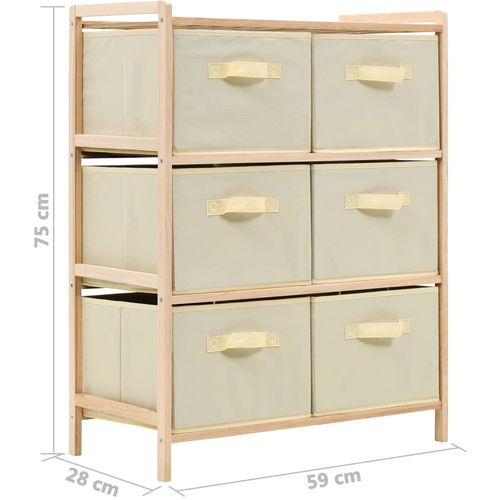 246439 Storage Rack with 6 Fabric Baskets Cedar Wood Beige slika 13