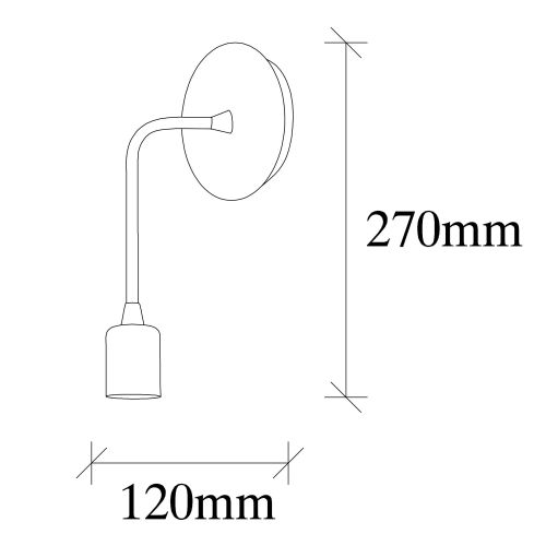 Zidna lampa Dartini - MR - 887 u crnoj boji slika 6