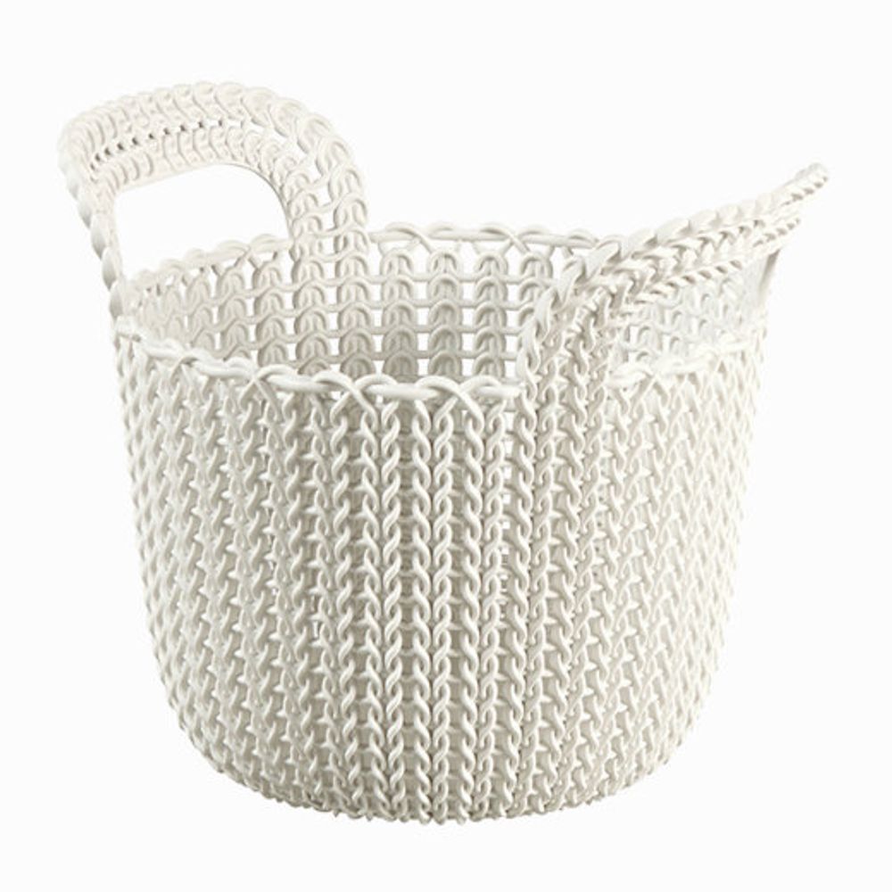 Knit Korpa za odlaganje 3L okrugla bijela slika 1