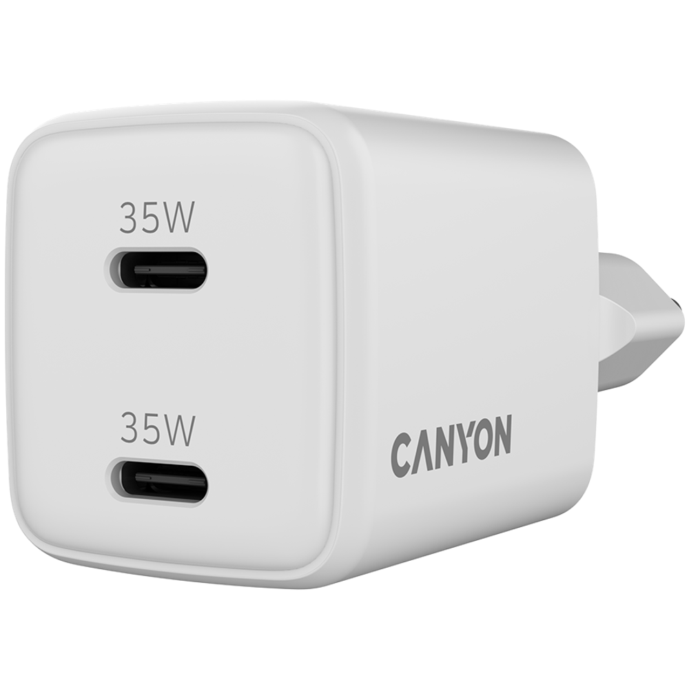 CANYON Punjač CU35CC GaN 35W 2xPD EU Bijeli slika 4