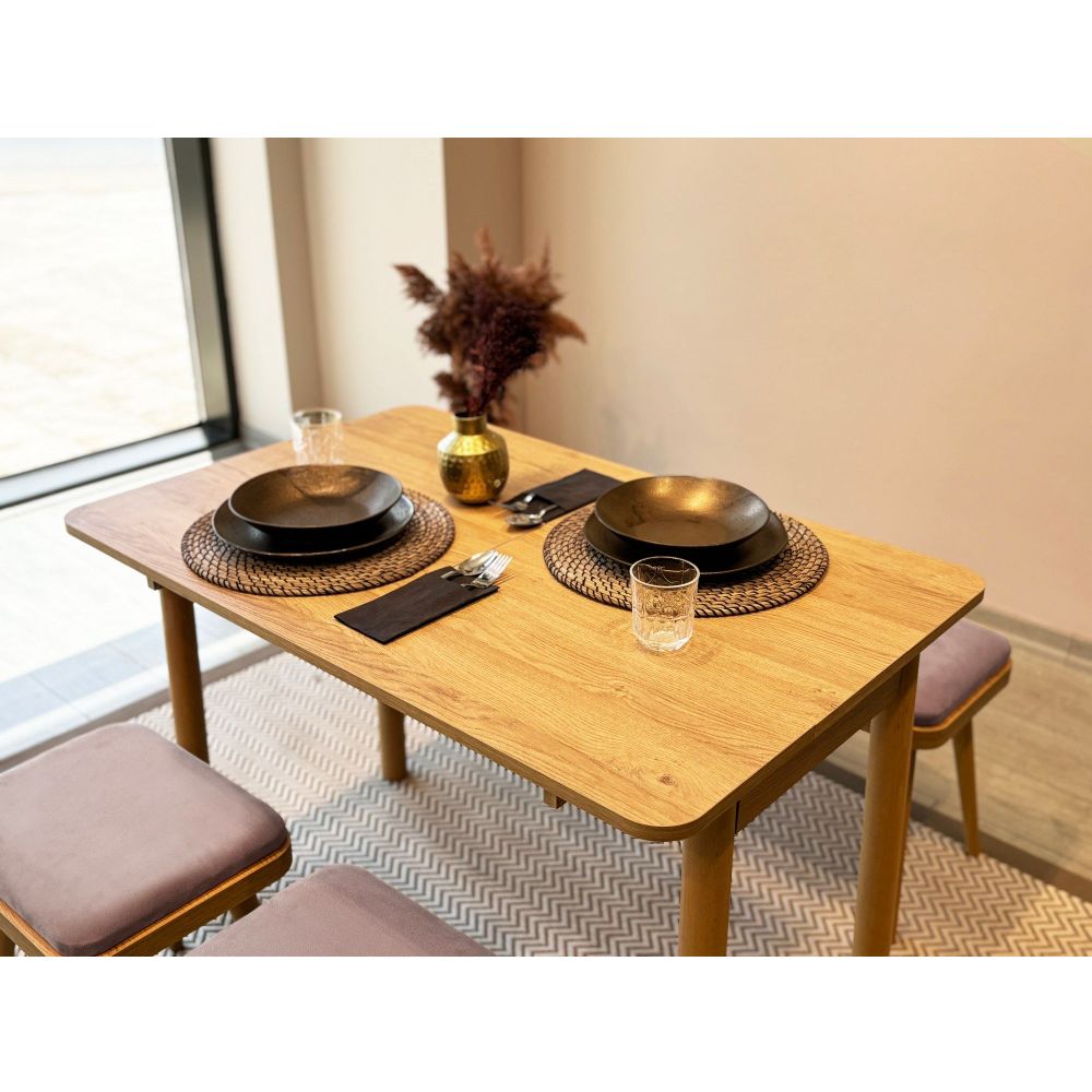 Vina Mini 05 0701 - Set Ekstenzibilnog Stola i Stolica u Soho Sivoj Boji (5 Komada) slika 4
