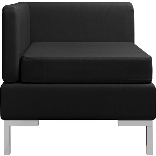 Modularna kutna sofa s jastukom od tkanine crna slika 27