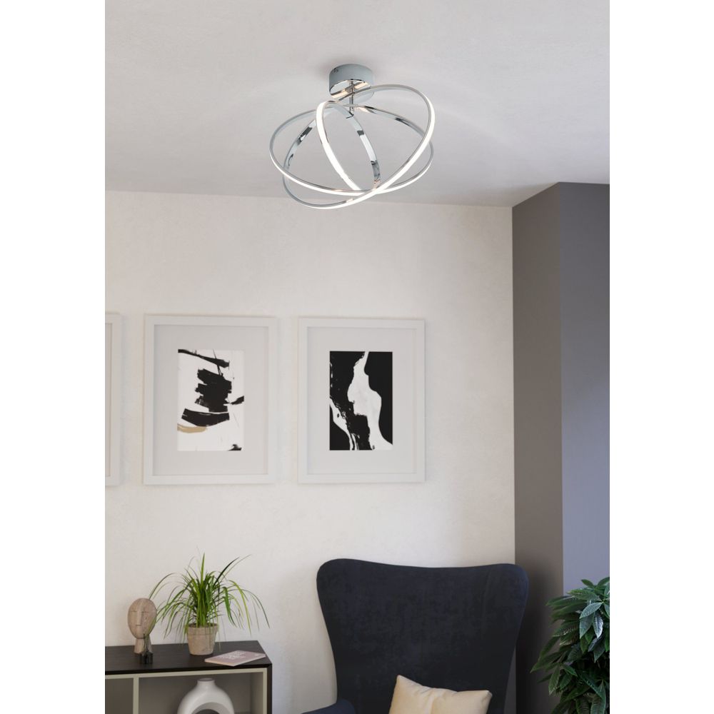 Eglo Selvina Stropna Lampa - LED, 12W, 14W, 9W, Krom/Bijela slika 2
