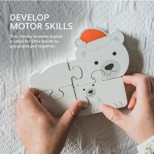 Orange tree toys Drvene mini puzzle - polarni medved slika 4