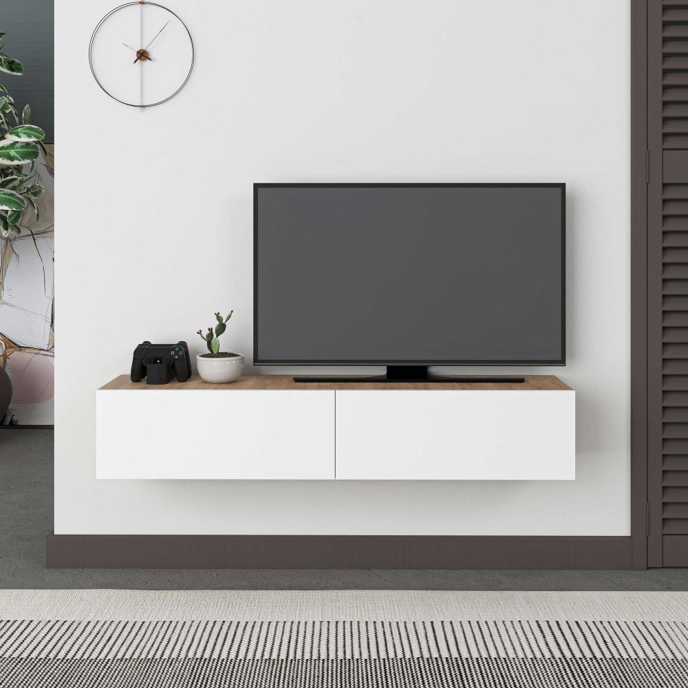 TV Stalak Francy 135 - Saphirni hrast i bijela slika 3
