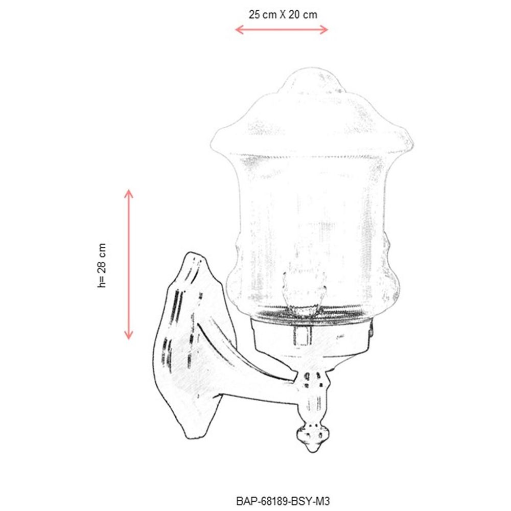 BAP-68189-BSY-M3 Crna Spoljna Zidna Lampa slika 3