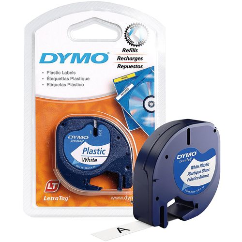 Dymo Kazeta s trakom za LetraTag,  4 met.,  12 mm, plastic bijela - S0721610 slika 1