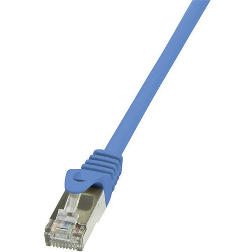 LogiLink CP1026S RJ45 mrežni kabel, Patch kabel cat 5e F/UTP 0.50 m plava boja sa zaštitom za nosić 1 St. slika 1