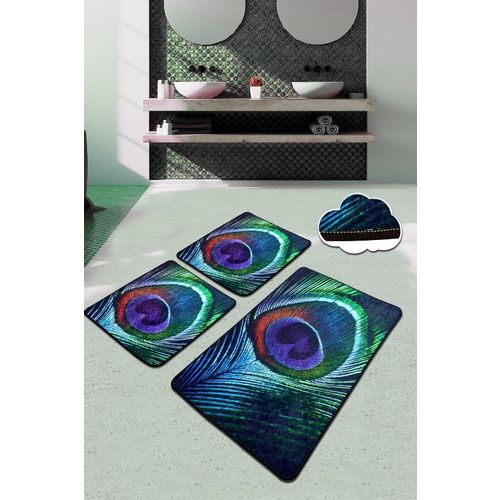 Colourful Cotton Set kupaonskih prostirki (3 komada) Peacock slika 1