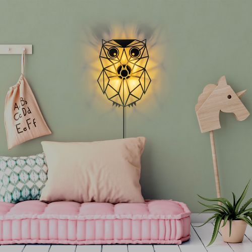 Owl Black Wall Lamp slika 2