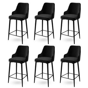 Enox - Crni Bar Stolac Set (6 Komada)