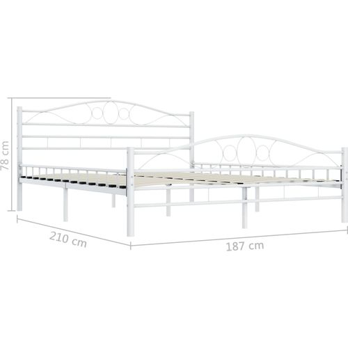 Okvir za krevet bijeli metalni 180 x 200 cm slika 38