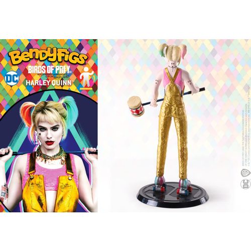 NOBLE COLLECTION - DC - BENDYFIGS - HARLEY QUINN WITH MALLET (BIRDS OF PREY) slika 3