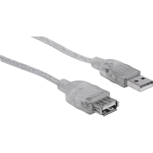 Manhattan USB kabel USB 2.0 USB-A utikač, USB-A utičnica 4.50 m srebrna  340502 slika 5