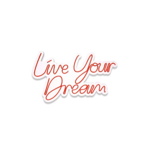 Wallity Ukrasna plastična LED rasvjeta, Live Your Dream - Red slika 11