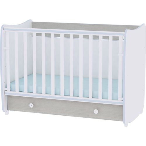 LORELLI DREAM Krevetić za Bebu s Mehanizmom Ljuljanja 3u1 White/Blue Elm 120 x 60 cm slika 1